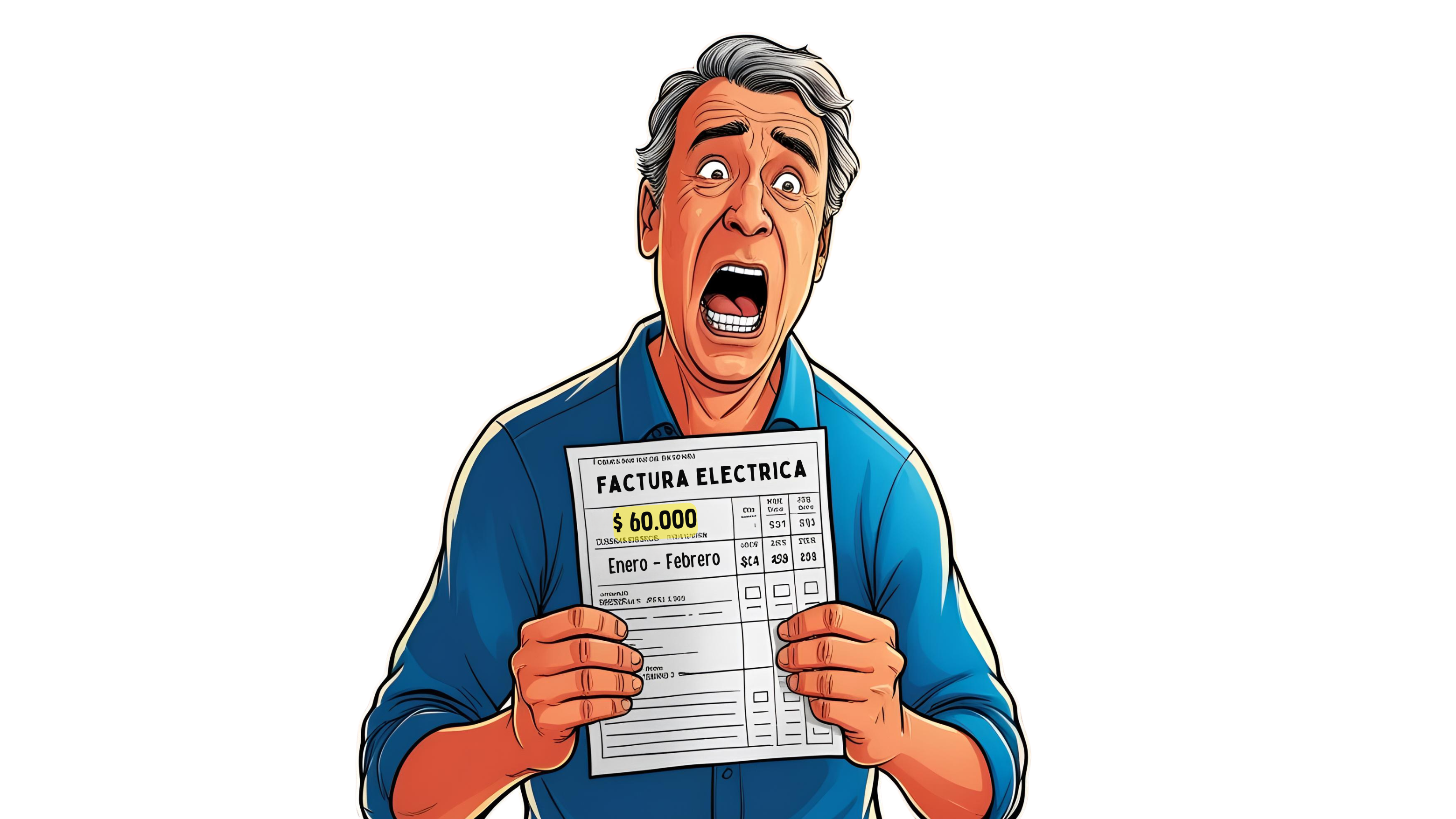 Hombre frustrado con factura de luz